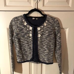 Navy + White Cardigan